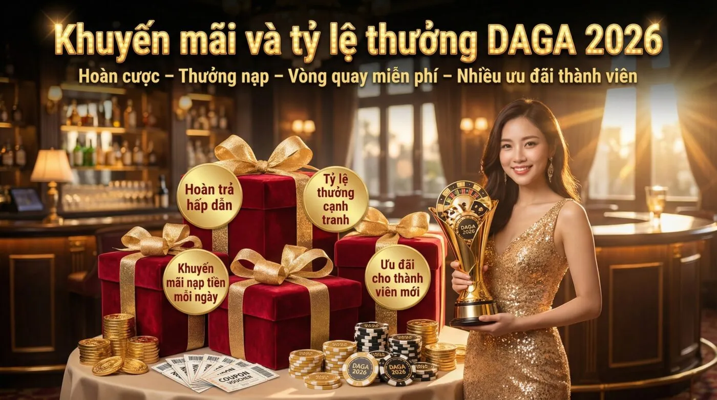 Khuyến mãi và tỷ lệ thưởng DAGA 2026 hấp dẫn nhất