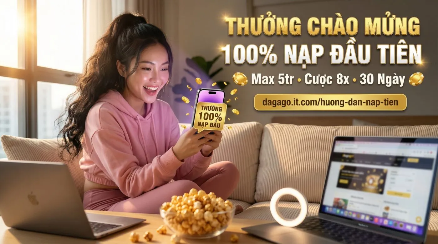 Thưởng Chào Mừng 100% Nạp Đầu Tiên